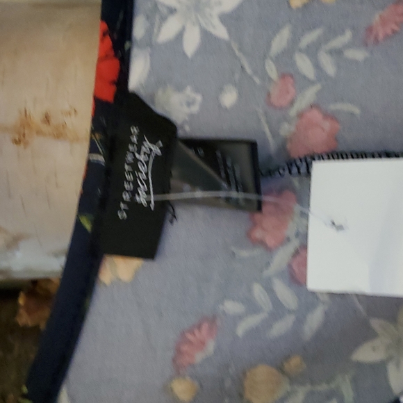 Navy blue summer dress with flower patterns - Picture 4 of 7